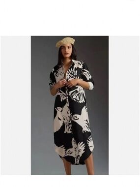 ANTHROPOLOGIE Maeve Soren Shirt Dress Petite Large